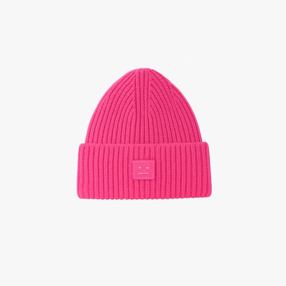 BNWOT Acne kids neon pink beanie 55cm
